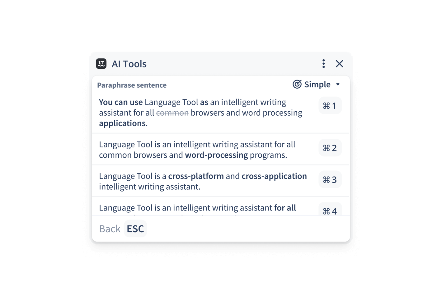 Reformuleu amb un clic