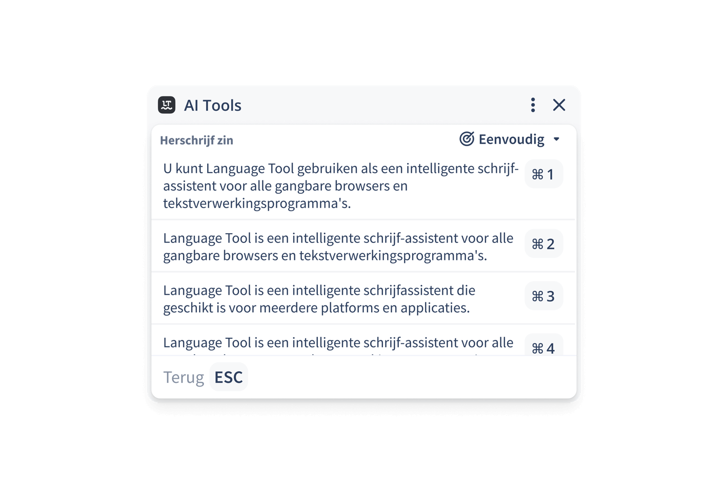 Herschrijf met een klik