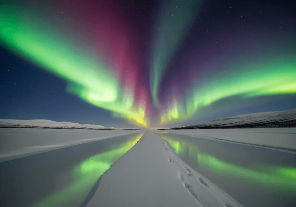 An AI-generated image of the northern lights
